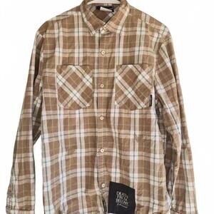 THE HUNDREDS X Death From Below Plaid Button-Up MENS Shirt LARGE